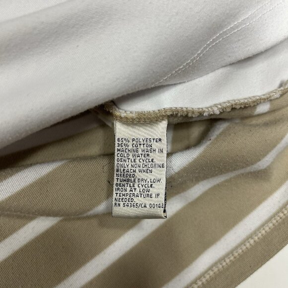 Allison Daley Women Beige White Striped Layered Look Cardigan Knit Top Sz L - Picture 6 of 7
